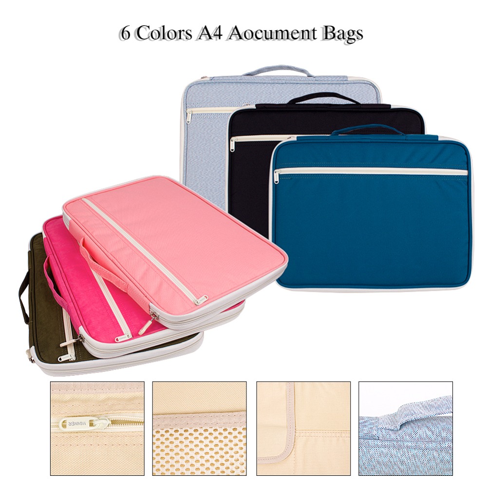 Multi-Functionele A4 Documenten Zakken Portfolio Organisatoren Waterdichte Travel Pouch Ritssluiting Case Voor Ipads, Notebooks, Pennen