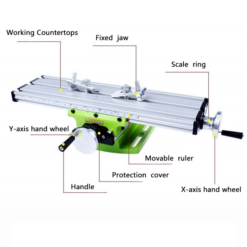 Mini Precision Multifunction Worktable BG6300 Bench Vise Fixture Drill Milling Machine X and Y-axis Adjustment Coordinate Table