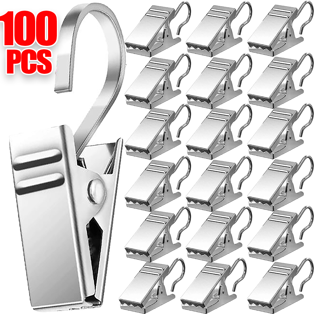100/10PCS Mini Gordijn Clips Multifunctionele Metalen Decoratieve Haken Foto Ambachten Display Bevestiging Clips Gordijnen Accessoires