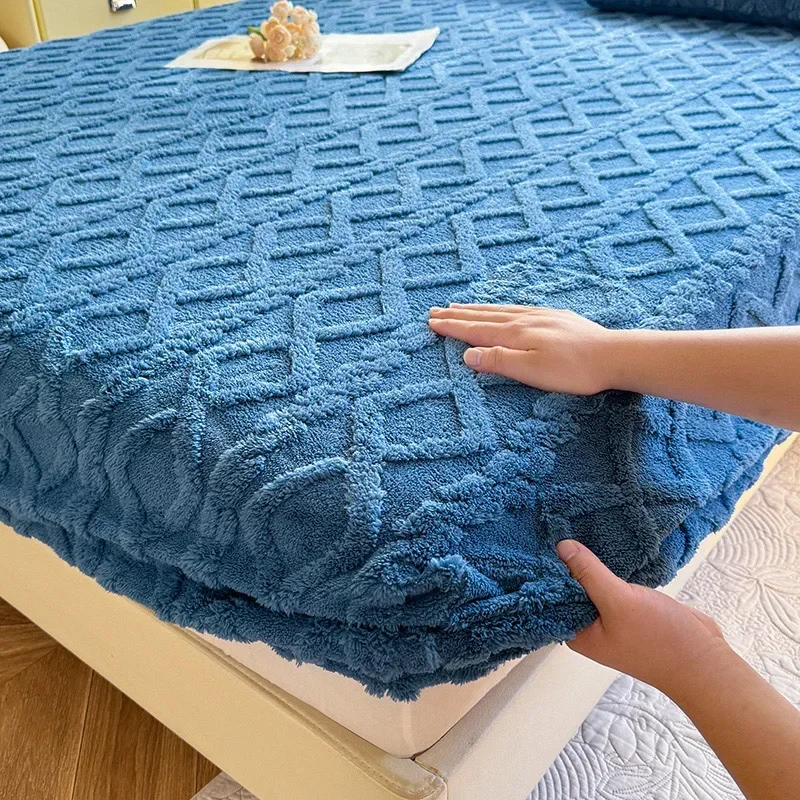 1 lenzuolo in flanella per letto matrimoniale, caldo per l'inverno, in pile corallo soffice, lenzuolo con angoli per divano letto e letto matrimoniale