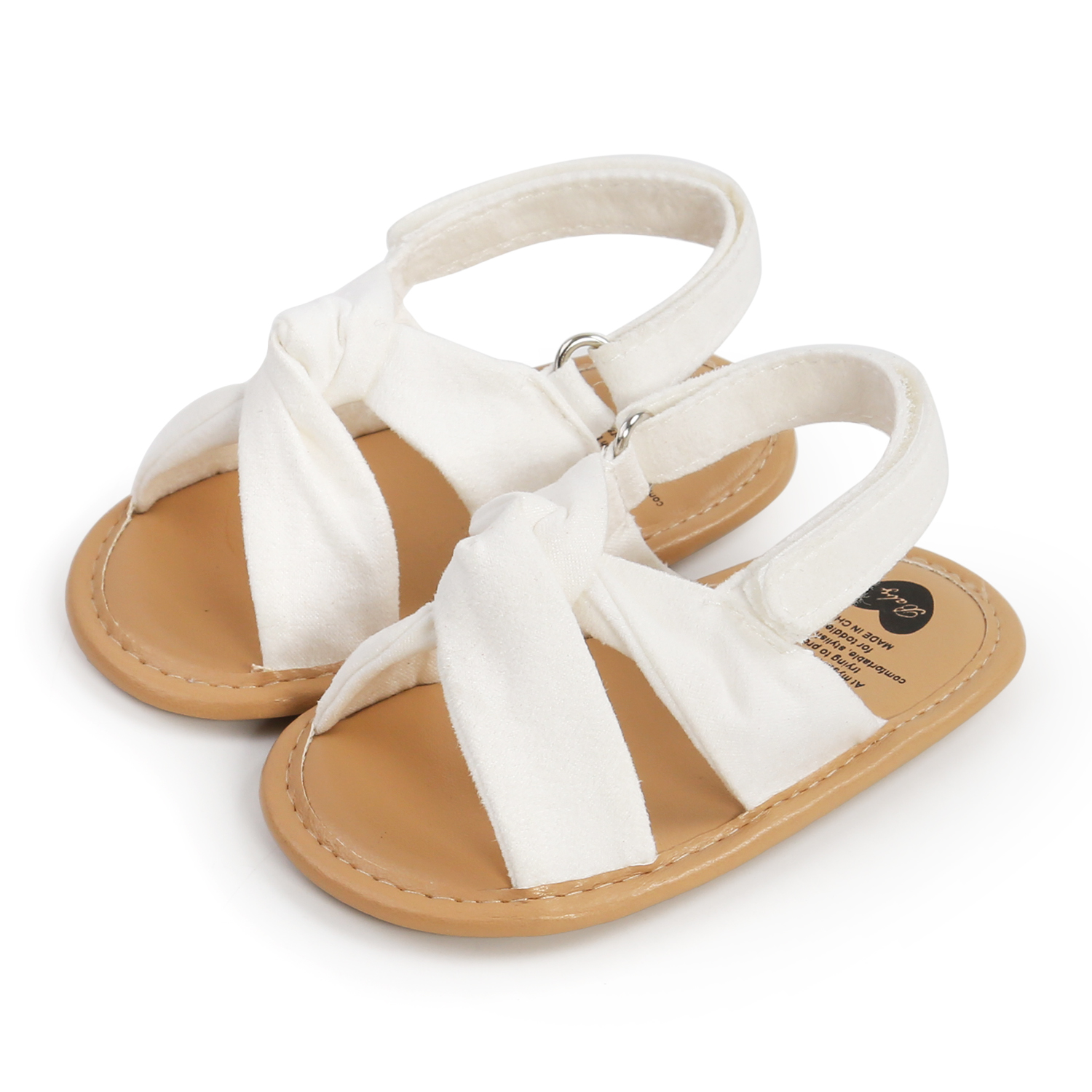 Citgeett – chaussures d'été pour bébé fille de 0 à 18 mois, sandales plates, semelle souple, antidérapantes, premiers pas: A / 0-6 mois