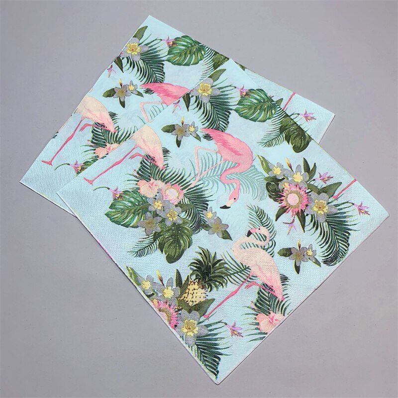 20 Stks/pak Flamingo Tafel Decoupage Papier Servetten Zomer Servet Papieren Tissue Voor Wedding Party Supplies