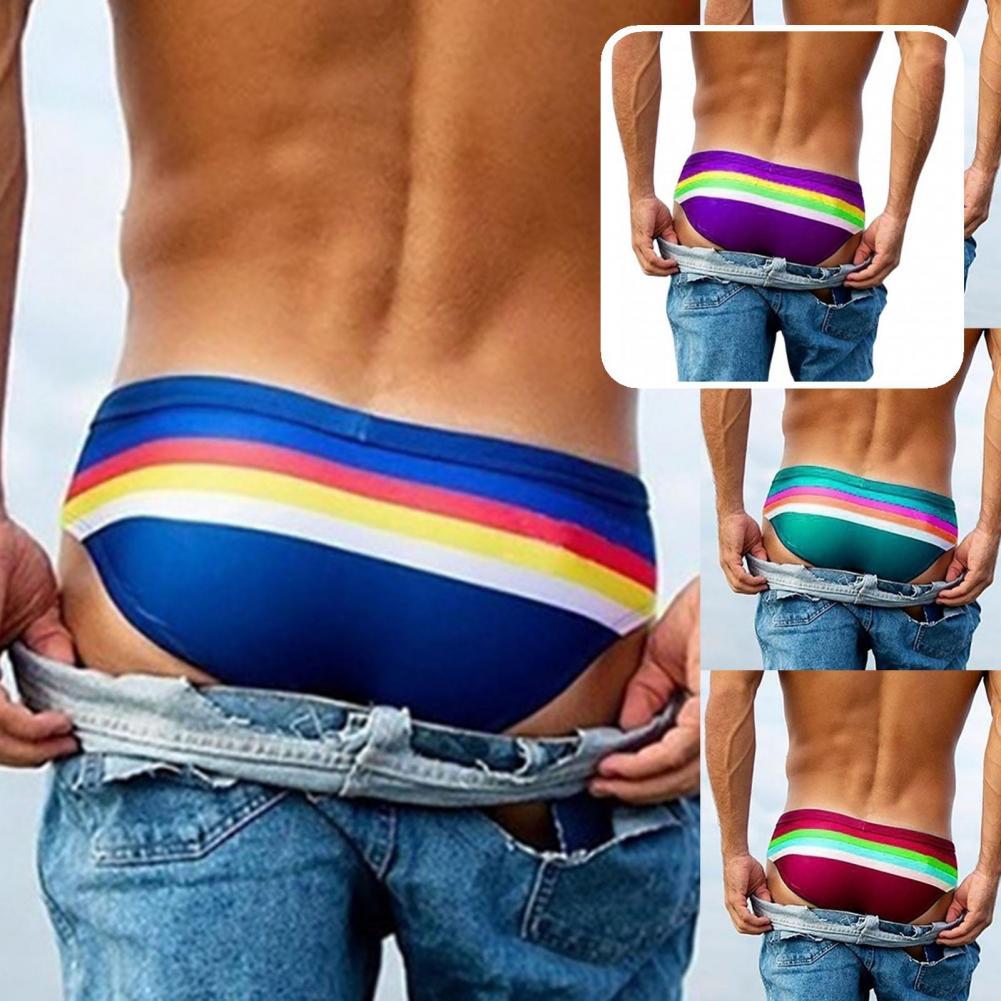 Trendy Bathing Trunks Bodycon Anti-shrink Stretchy Man Surf Swim Trunks