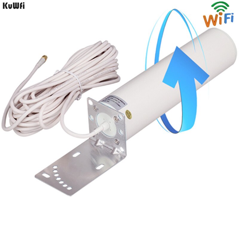 KuWFi-antena 3G/4G LTE macho, antena externa de 2,4 Ghz, 3GBooster, con Cable para repetidor de señal GSM, Wifi
