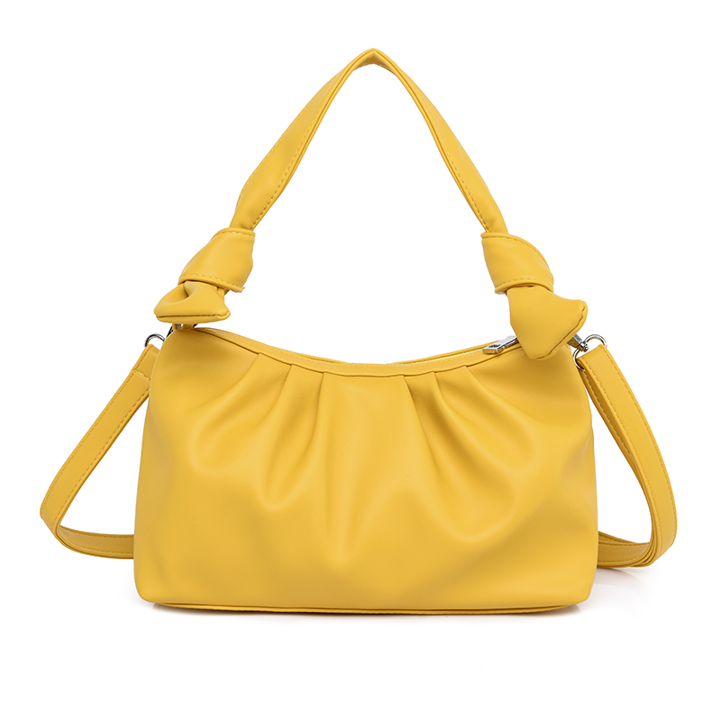 Das mulheres plissado nuvem saco do plutônio laranja vermelho branco pequenas bolsas e bolsas 2021 quente moda feminina ombro sacos axilas: YELLOW