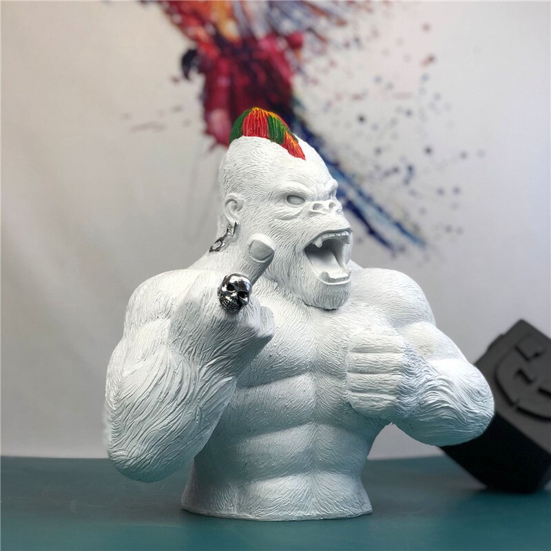 Statue de gorille King Kong en résine, Sculpture de personnalité, décoration créative pour la maison, ornements de salon,: Type B-3