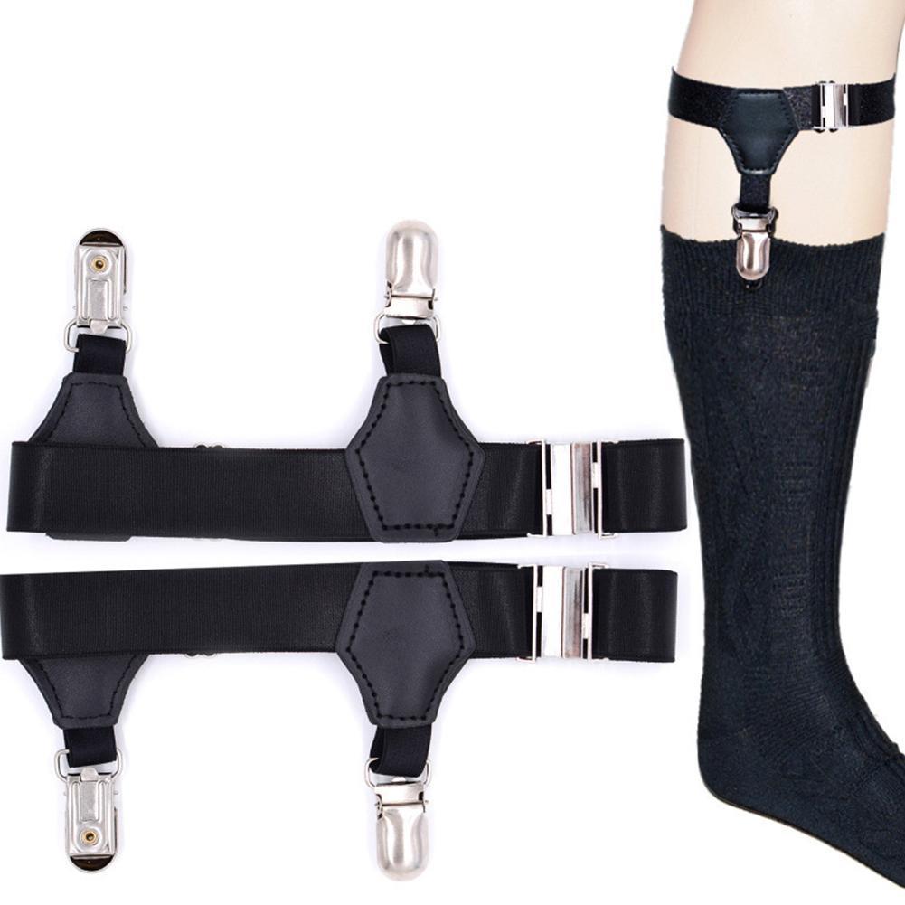 Adjustable Men Sock Single Duck-Mouth Garter Suspenders Braces Clip Belt Hold Up Non-slip Clips 2Pcs/Set
