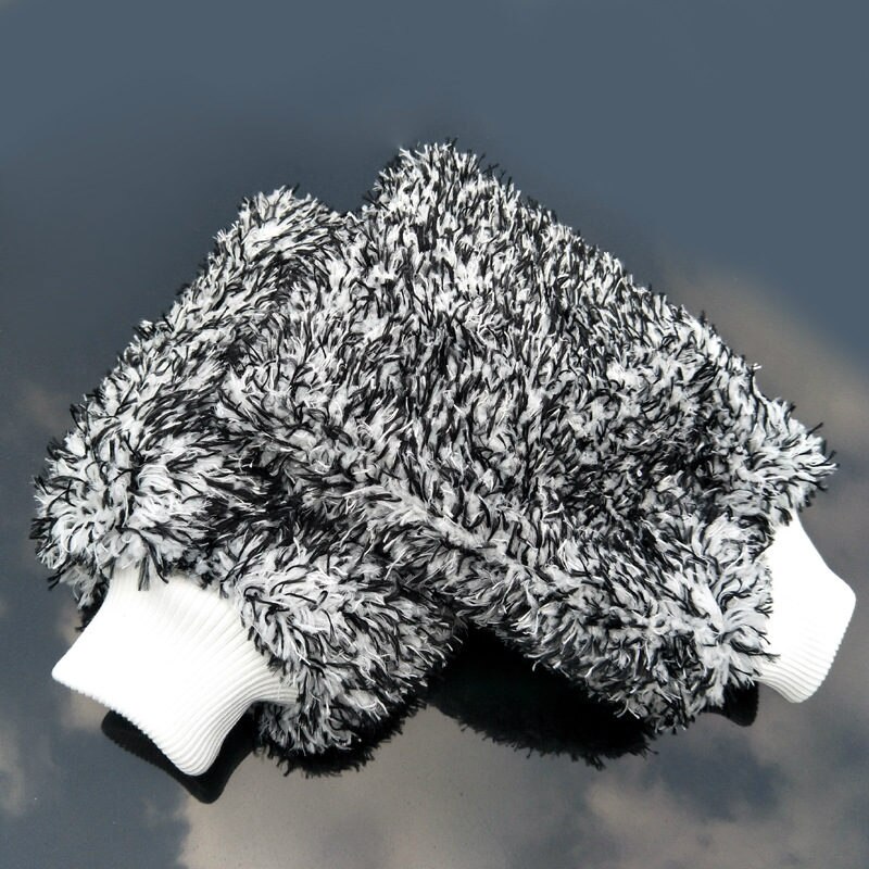 18*13CM Luva da Limpeza Do Carro Macio Ultra Macio Mitt Microfibra Car Wash Mitt Fácil de Secar Detalhando do Automóvel loucura Wash Mitt: Cinza
