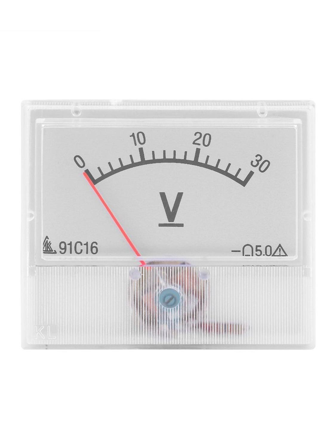 1Pcs High Accuracy DC 0-30V Plastic Analog Panel Meter Voltmeter Voltage Gauge Mechanical Current Gauge With Class 2.5 Accuracy