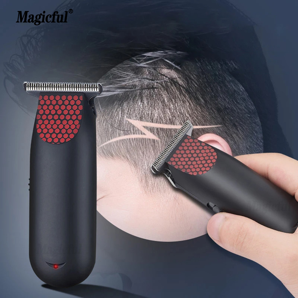 Mini-Haarschneidemaschine, 0 mm T-Stahlklinge, wiederaufladbarer Haarschneider, Friseursalon, professioneller kabelloser Haarschneider für Männer-Sets