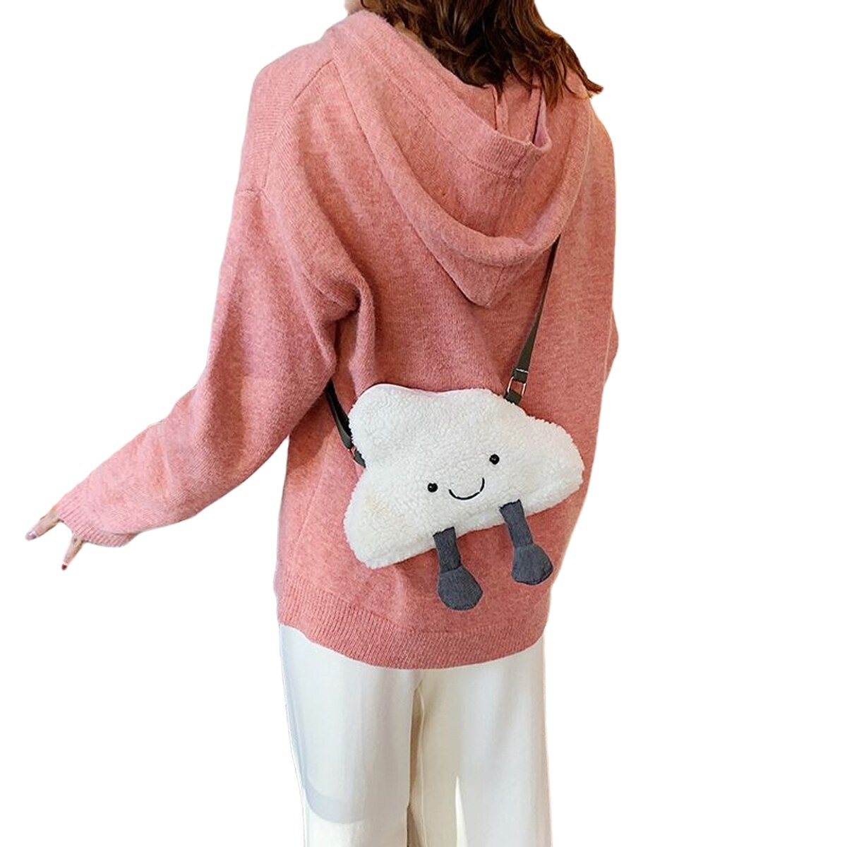 Kvinder piger sød lille crossbody taske blød dejlig sky form plys skuldertaske fødselsdag