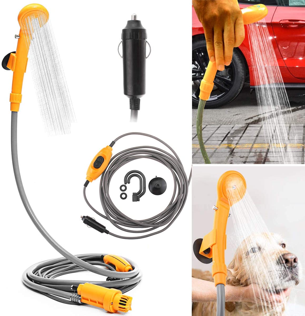 12 V Camper Outdoor Shower Kit Portable Camping Car Shower High Pressure Power Washer Electric Pump