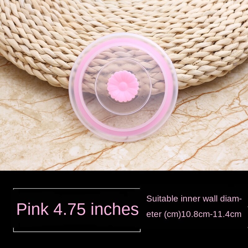 Reusable Food Packaging Cover Silicon Food Fresh-Keep Sealing Cap Vacuum Stretch Silicone Lids Kitchen Silicone Cover: Pink 4.75-inch