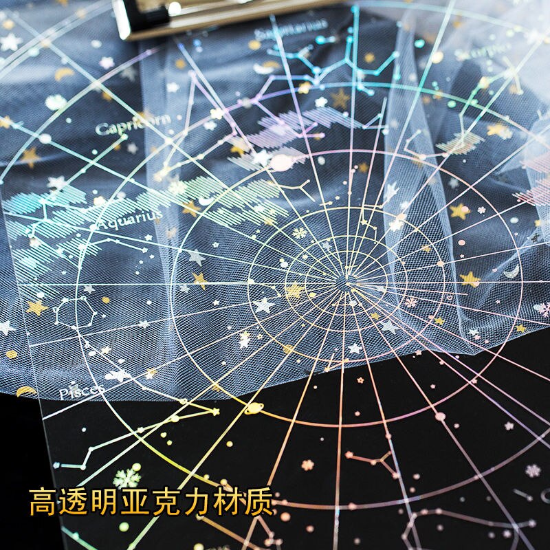 Acryl Transparent Star Sky File Clip Board North Star Map A4 Test Paper Clip Writing Pad Paint Pad Board File Fold