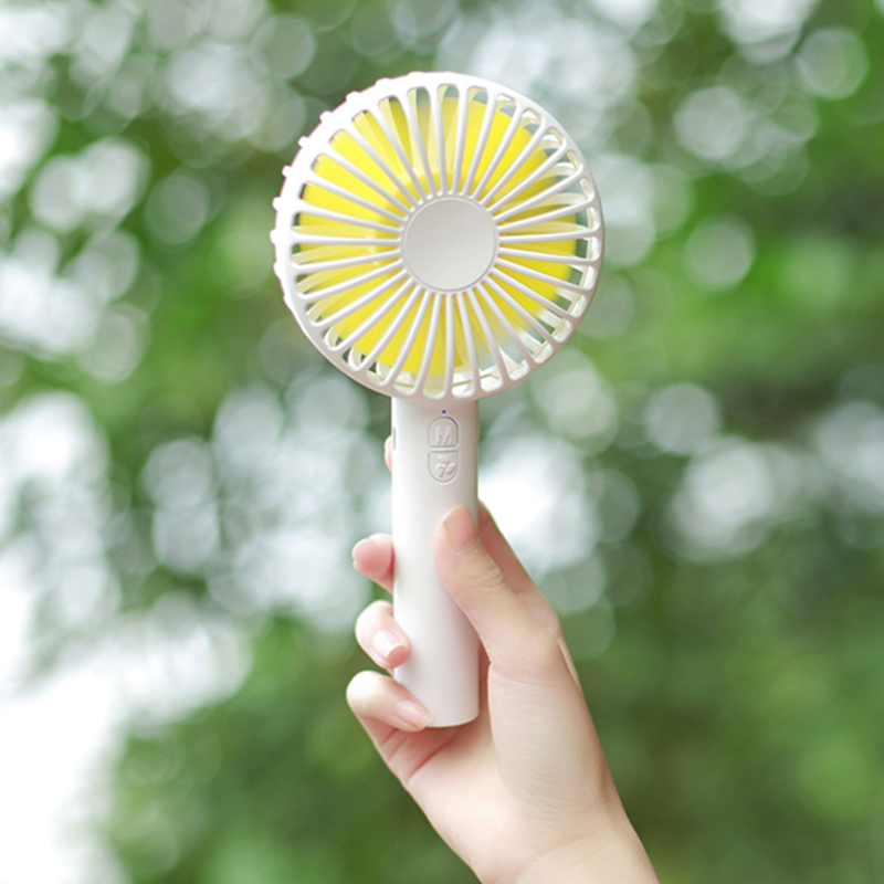 Mini Portable Handheld USB Cooling Fan Rechargeable USB Fan with 3 Speed Adjustable Cosmetic Mirror for Office Home Outdoor
