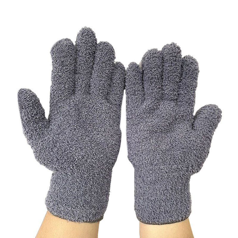 Car Wash Microfiber Dust Removal Gloves Coral Fleece Gloves Clean Five-finger Housework Water Absorbent Dry Hair Gloves: 09
