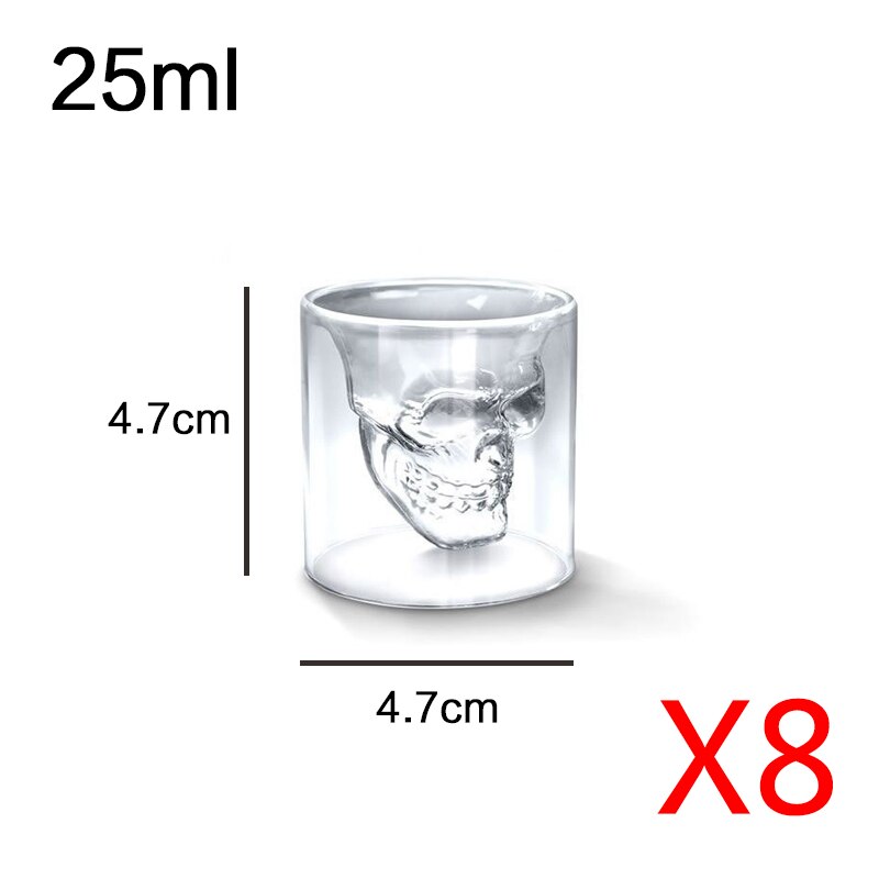 Heat Resistant Double Wall Tea Glass Cup Beer Coffee Cup Set Handmade Healthy Beverage Glasses Transparent Drink: 25ml B 8pcs