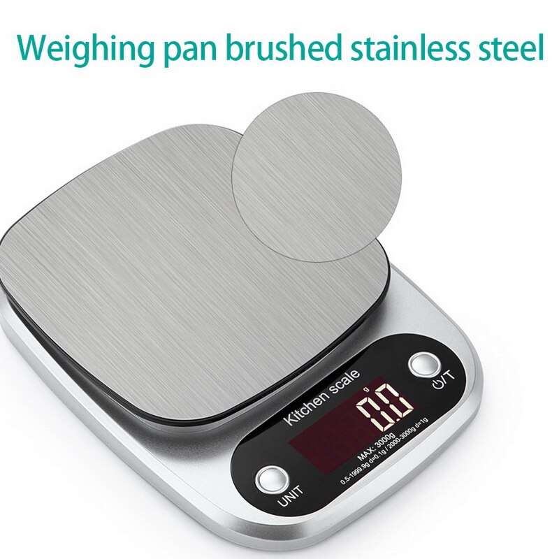 ElectronicKitchen Scale, Kitchen Measuring Tool, Stainless Steel Digital Scale, Highly Accurate Multifunction Food Battery