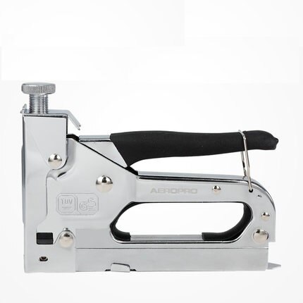 Mini cloueuse et agrafeuse manuelle 3-en-1 pour meubles, portes et rembourrage en bois, reliure à livres, envoyer 1,000 clous: Plating upgrade