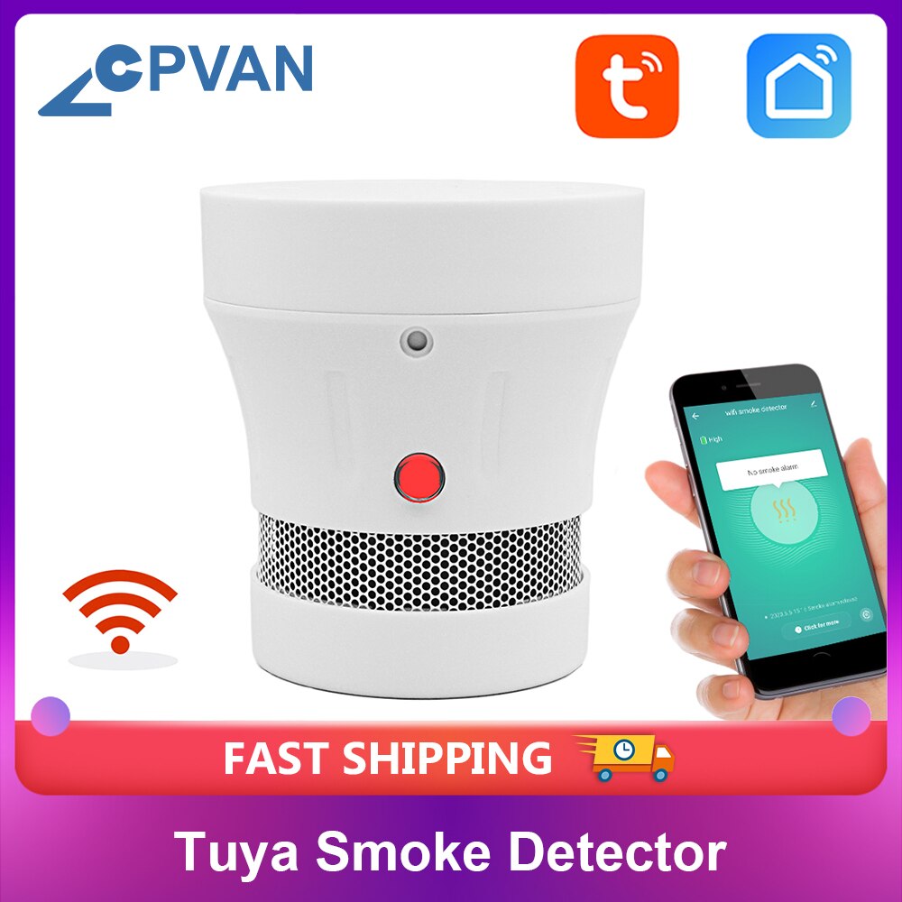 Cpvan Tuya Wifi Rookmelder 3 Jaar Levensduur Batterij Rookmelder Sensor Smart Home Security System Fire Alarm Detector Sensor
