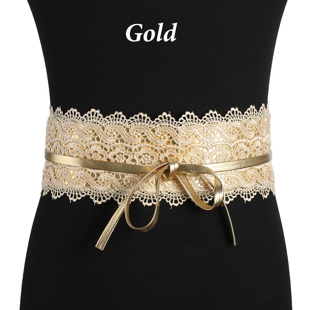 Vestido de boda para mujer, corsé ancho, cinturón de encaje, cinturón de cintura con autolazo para mujer, decoración colorida de banda de cintura de encaje a la