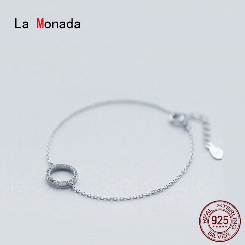 La Monada Glans Cirkel Armbanden Voor Vrouwen Zilver 925 Sterling Zilveren Fijne Echt Zilver 925 Armband Ketting Vrouwen Armband
