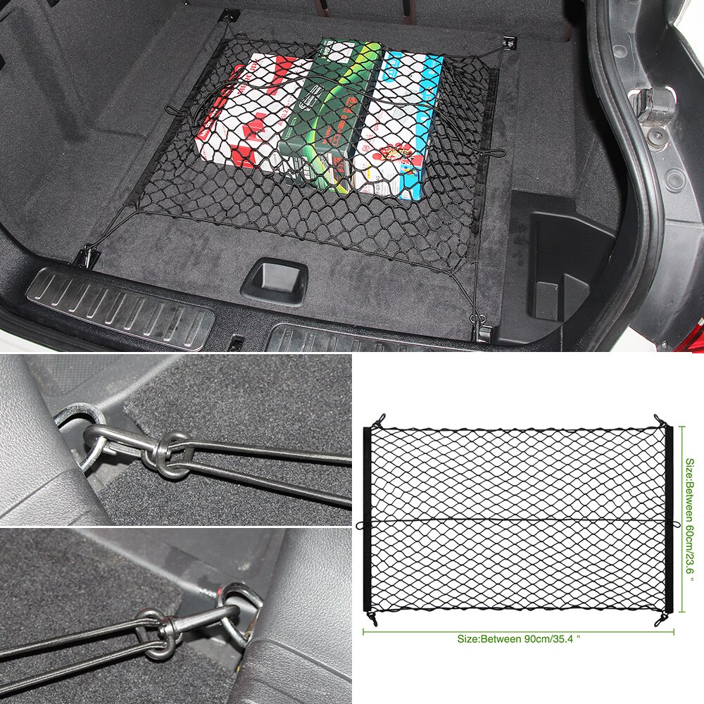 Red organizadora elástica para maletero de coche, redes con ganchos para toyota RAV4 prado 4runner mitsubishi outlander pajero MAZDA CX5 CX7, 90x60cm
