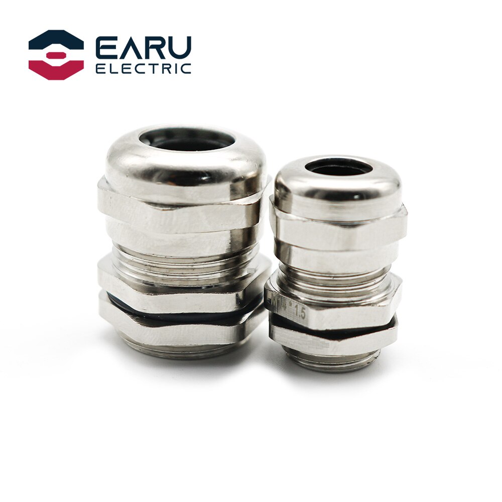 1PCS Metal Waterproof Joint Fixed Sealing Cable IP68 M8 / M32 Cable Connector Brass Nickel Plated Gland Connector