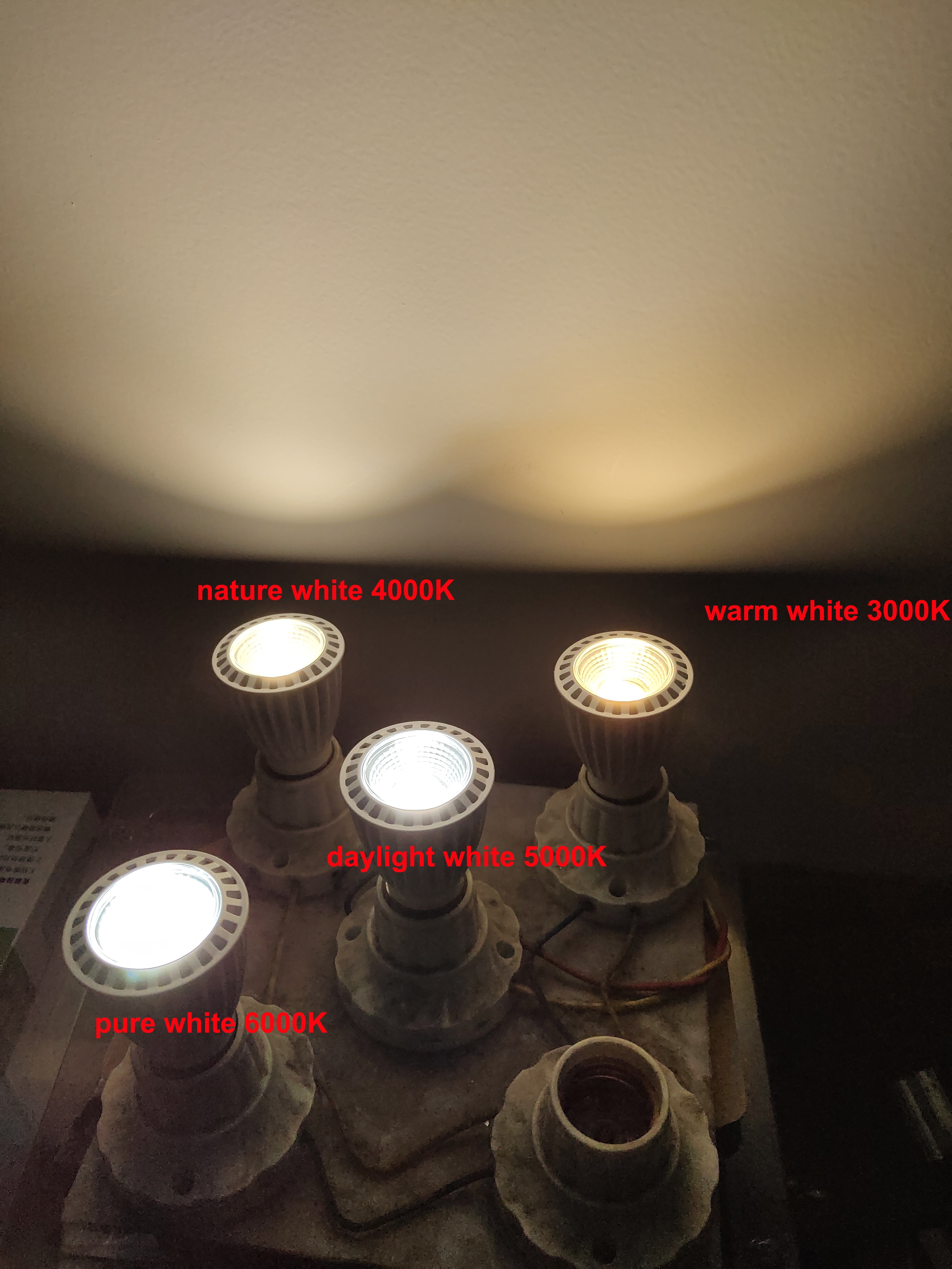 Ampoule LED COB pour projecteur, haute CRI 95 + E27, 7W, blanc lumière du jour AC85V-265V, 5000K, pour chambre, cuisine, Studio