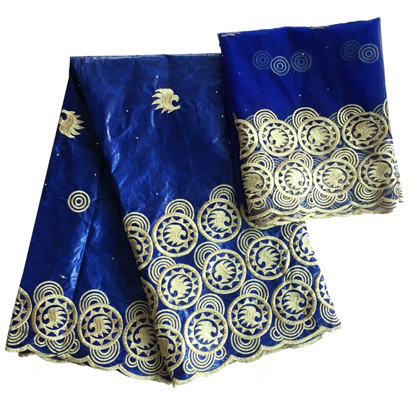 bazin rich getzner austria cotton patchwork fabrics african bazin brode getzner embroidered tulle fabric headtie 5+2 yards/lot: Blue