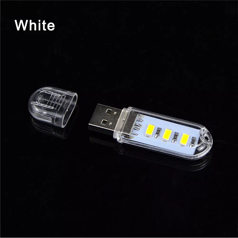 20 stks/partij 3 LEDs 8 LEDs Mini USB LED Boek licht Desk Night Light Reading Lamp Camping Lamp voor Power bank Oplader Laptop PC TV