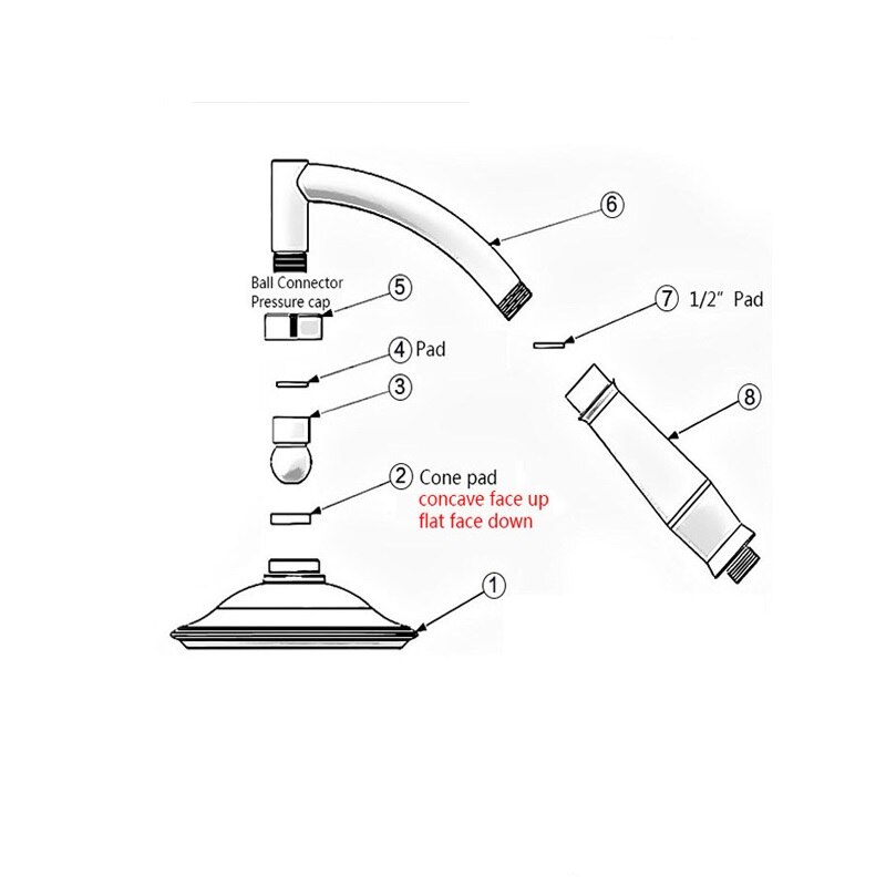 Douchekop Waterbesparende Regen Handdouche Grote 6... Grandado