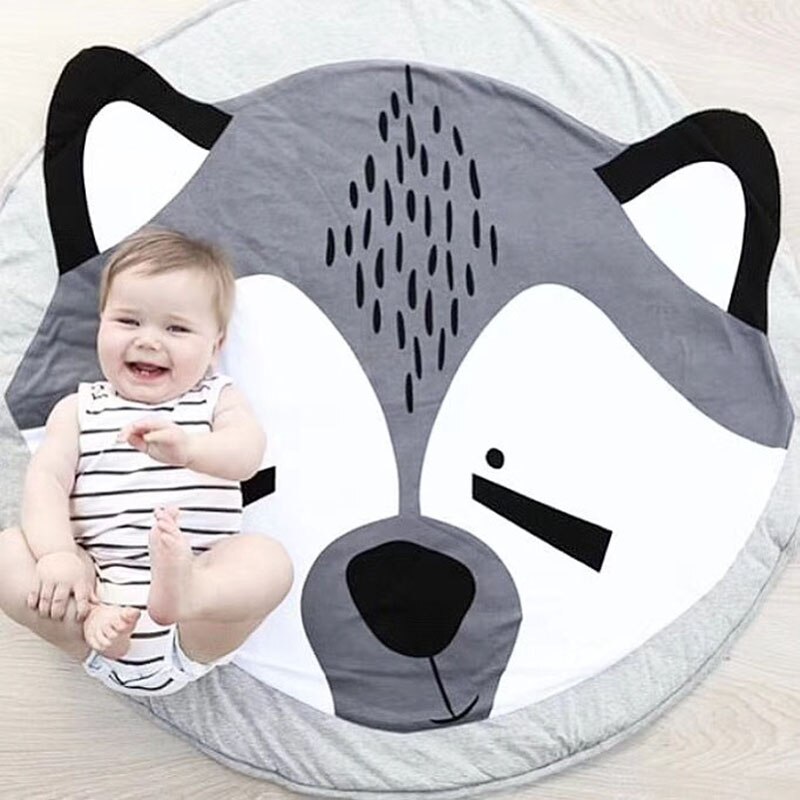 90CM Kids Play Game Mats Round Carpet Rugs Mat Cotton Kola Crawling Blanket Floor Carpet For Kids Room Decoration INS Baby