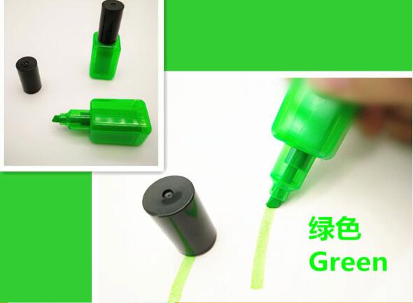 1 stk farvet highlighter markør graffiti tusch neglelak nyhed papirvarer maling sød dejlig kawaii smuk: Grøn
