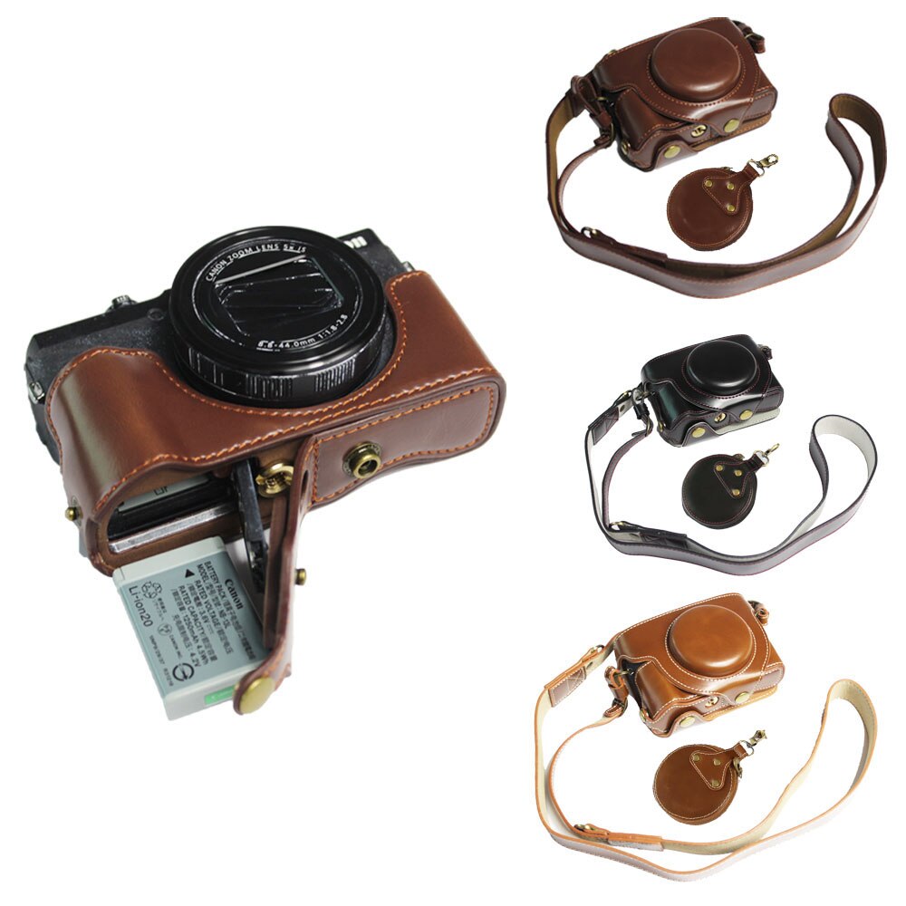 Luxe Camera Case Pu Lederen Tas Cover Voor Canon Powershot G5X G5X II G5XII G5X Mark II Camera Skin Met strap Mini Pouch