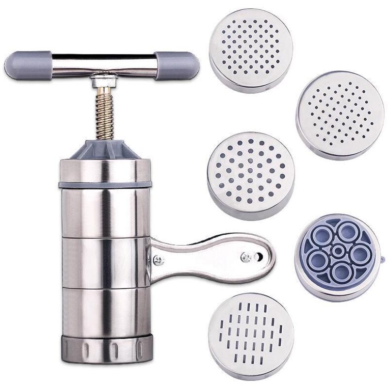 Nudel Pasta Presse Hersteller Maschine Hand Cutter, Manuelle Entsafter Kochgeschirr mit 7/5 Drücken Formen Herstellung Spaghetti Fettuccine Nudel: A