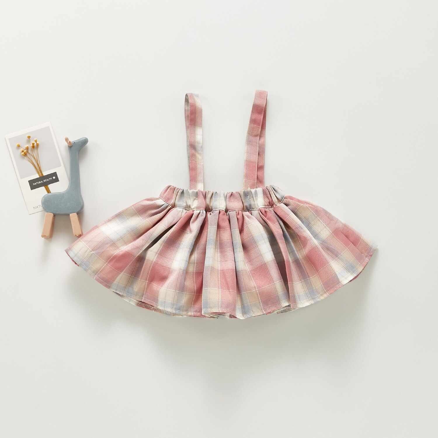 Gonna a fascia per bambina autunno nuove ragazze gonna a pieghe stile college per bambina gonna a quadri per bambini: PINK / 6m