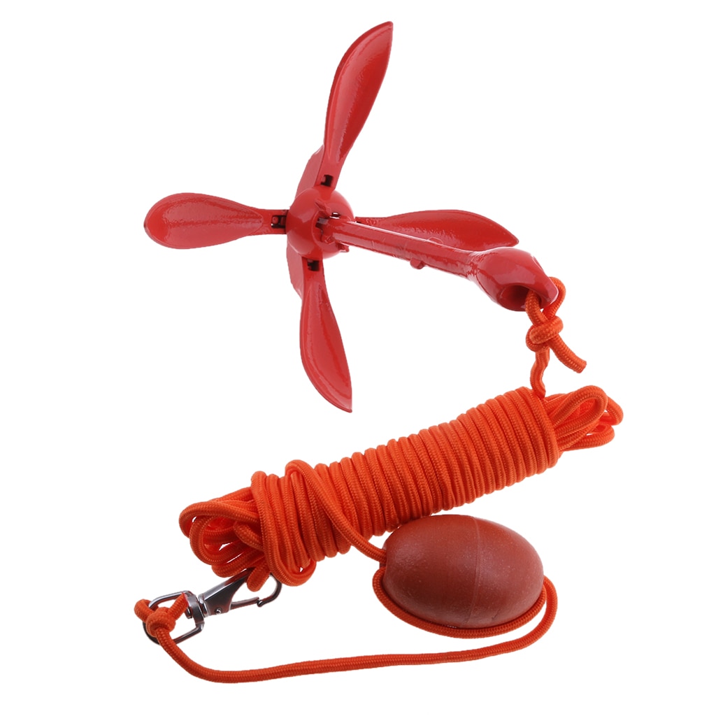 Stainless Steel 1.5kg/3.3lbs Folding Anchor Buoy Kit for Small Boat Kayak