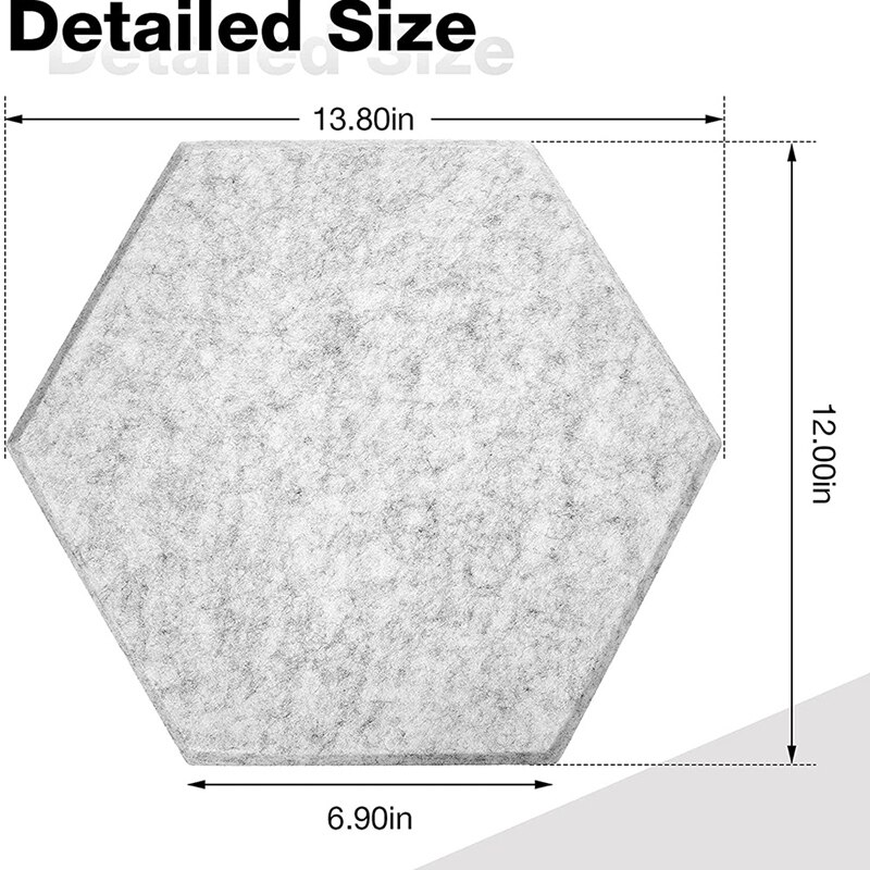 AD-18 Pcs Hexagon Acoustic Panels Beveled Edge Sound Proof Foam Panels,High Density Sound Proofing Panel For Studio Office
