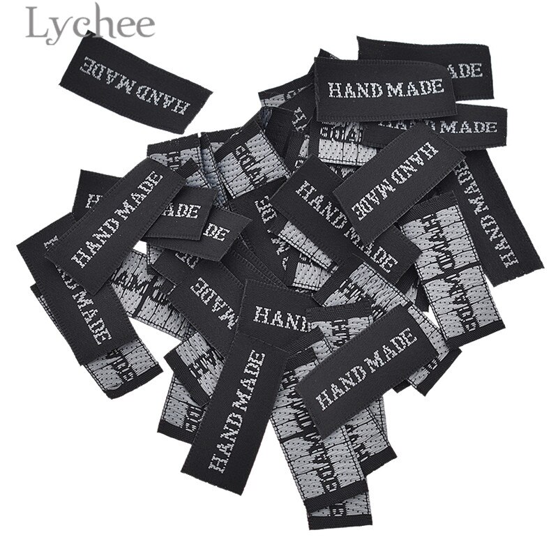 Lychee life 50 stk sorte håndlavede vævede etiketter vaskbare broderimærker til tøjposer diy sytilbehør: 3