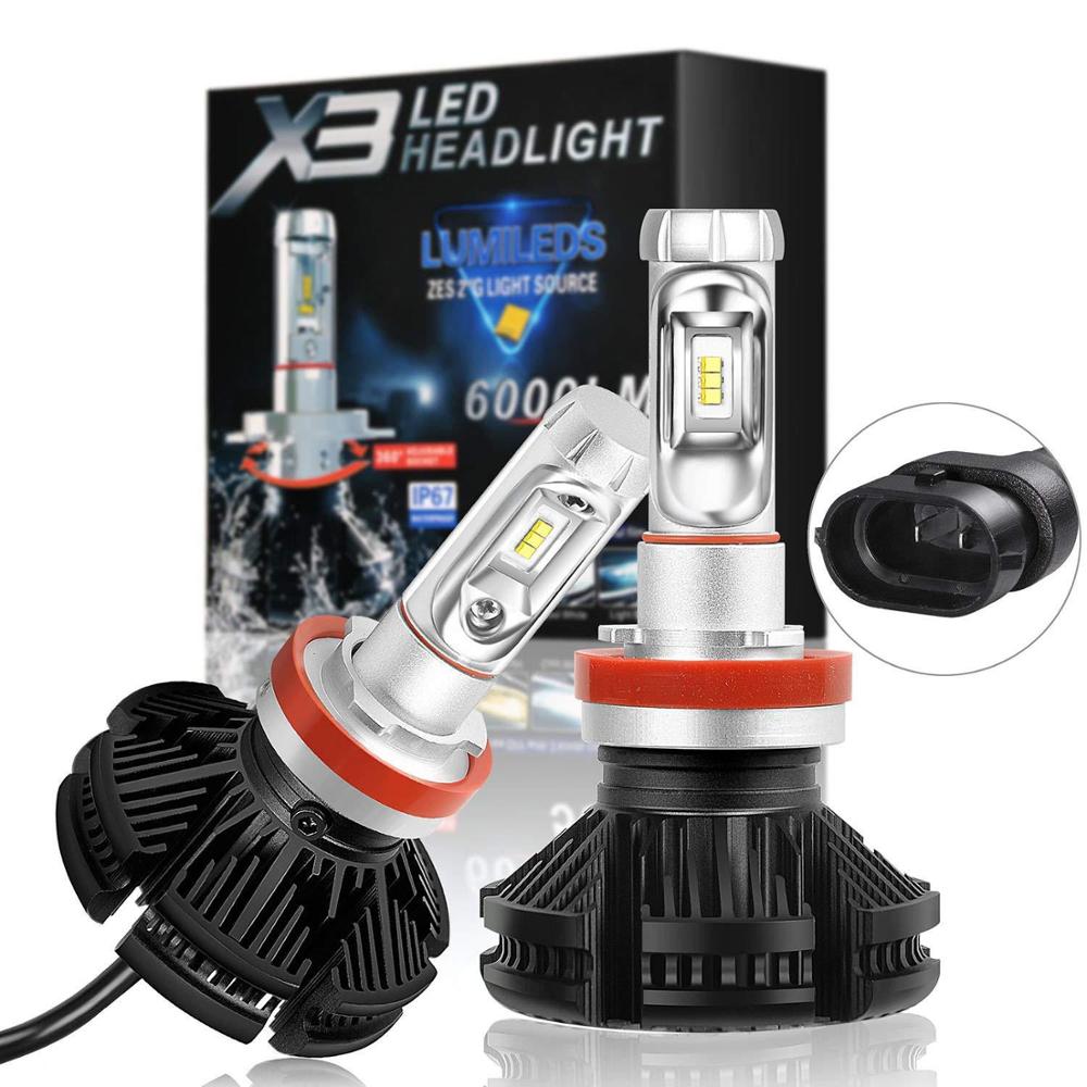 Auto Bausatz LED H7 6500K 8000LM H1 H8 H3 H8 H9 H11 9005 HB4 H13 Auto LED-lampen X3 LED Scheinwerfer 6000LM 50W H4 Birne Helle lampe Licht