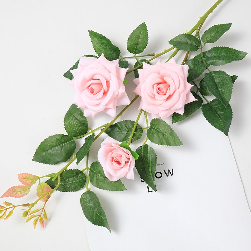 Artificial Flowers Rose Non-woven Fabrics Fabric 75cm long Flower Branch Wedding Pink Decoration Valentine's Day: SMTMQ075