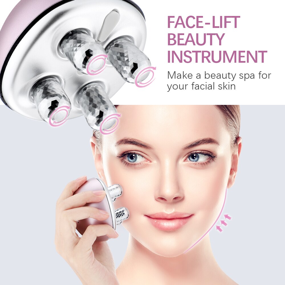 Ems Gezicht Massager Roller Microcurrents Facial Skin Lifting Roterende Rimpel Verwijderen Draai Anti Rimpel Gezicht Lift Massage Apparaat