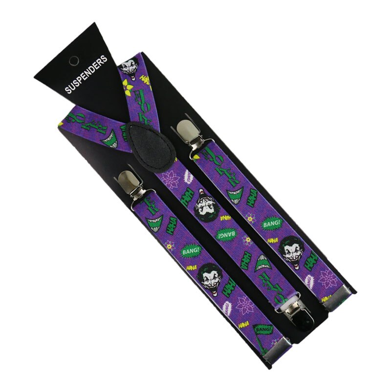 Winfox 2.5cm Wide Animal Print Cat Braces Suspenders Men Women Clip on Suspenders Adjustable Clothes Pants