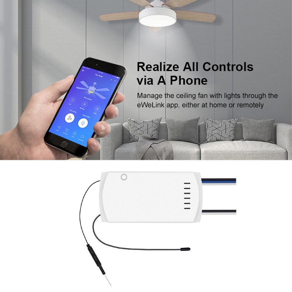 Sonoff ifan 03 takfläktkontroll smart switch controller wifi smart takfläkt light controller rf / app fjärrkontroll