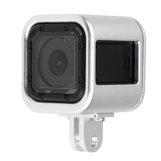 Funda Carcasa protectora de aluminio CNC para GoPro Hero 4/5, accesorios de Cámara de Acción de deporte: Silver color