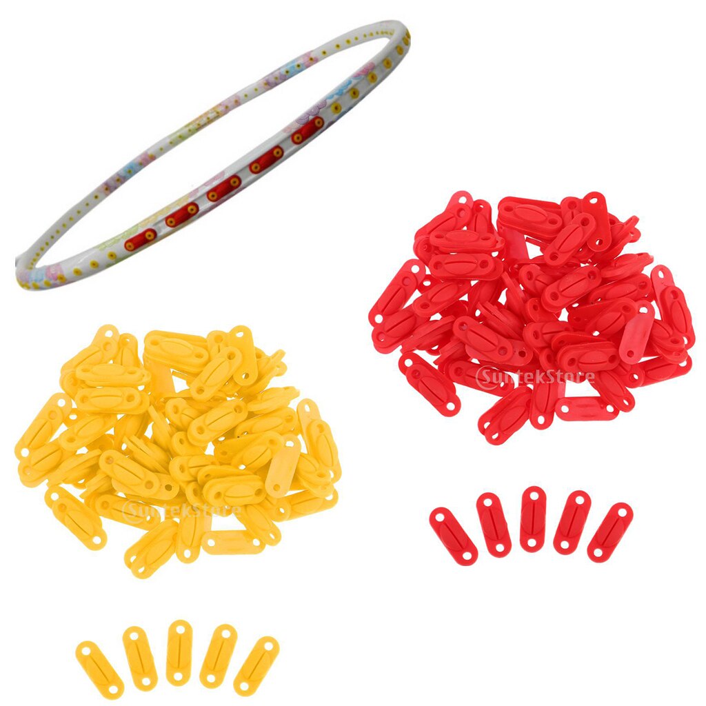 Confezione da 100 pezzi racchetta da Badminton racchetta passacavi occhielli proteggi corde giallo rosso