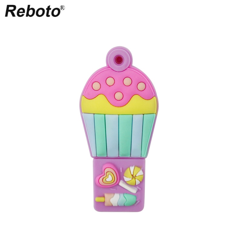 Retobo 64GB Pendrive Memory Disk 32GB Usb 2.0 Pen Drive 16GB Sweet Girl Usb 8GB U Stick Pink Cup Cake Donut Souvenir