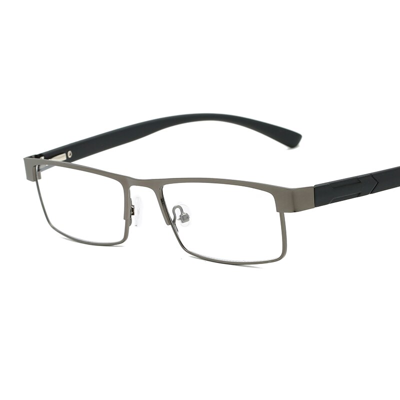 Gafas de lectura para hombres y mujeres, lentes no esféricas, aleación de titanio, presbicia, gafas con dioptrías, hipercopia, gafas de prescripción: +300 / Gun