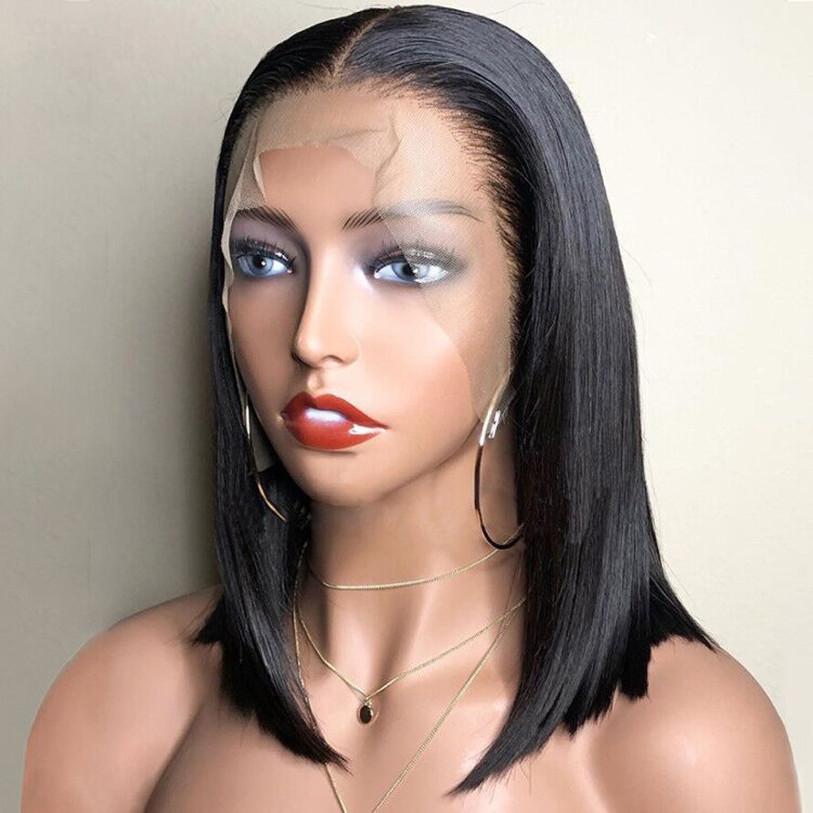 Synthetic Hair Bob Lace Front Wigs Pre Plucked Straight Lace Frontal Wig Lace Front Short Bob Wig